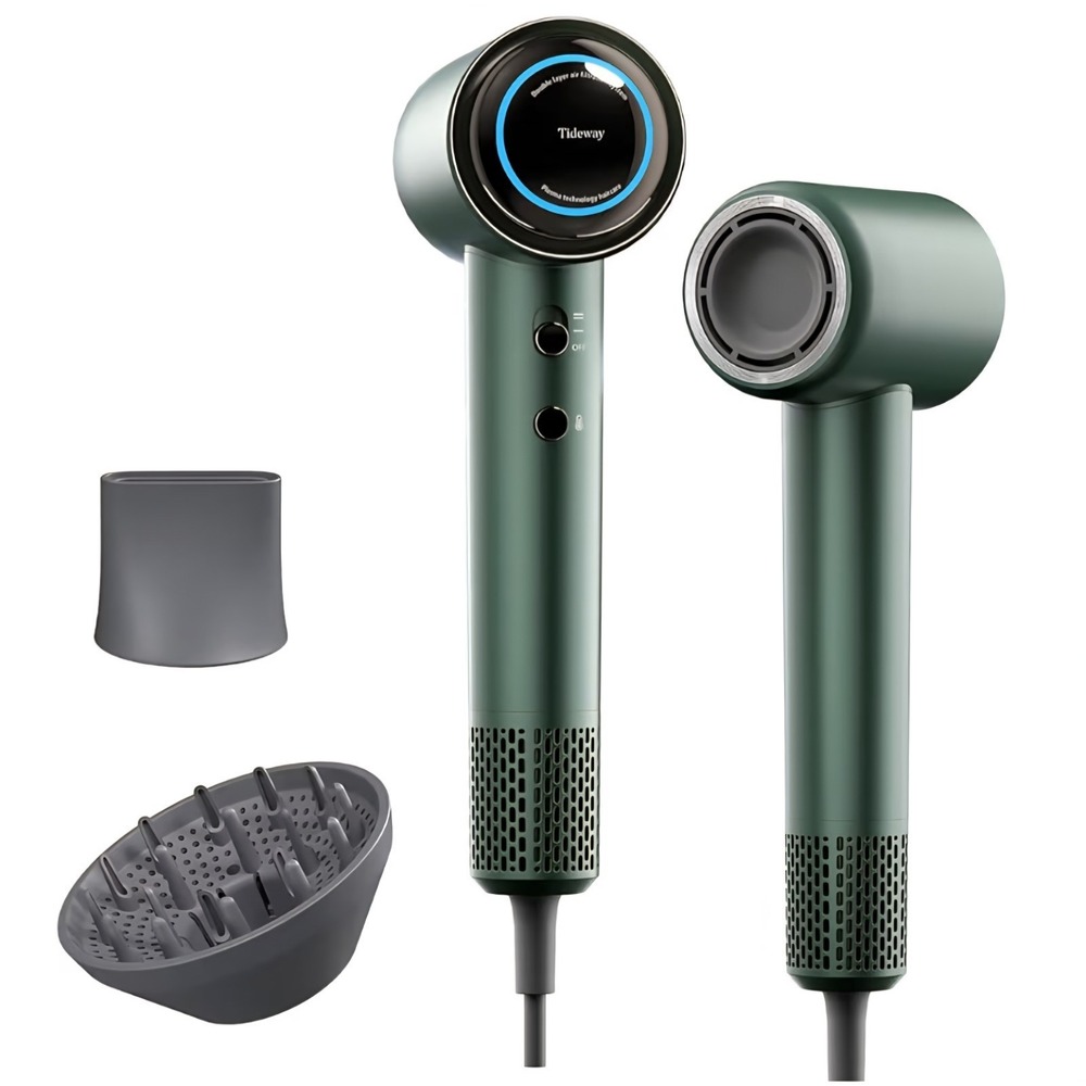 Tideway Pro Hair Dryer High-Speed Ionic 110K RPM Temp Control Plasma H11 GREEN